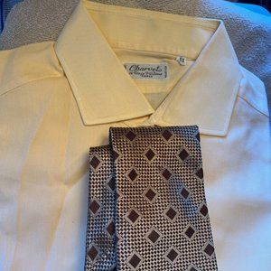 Charvet Place Vendome Dress Shirt French Cuffs (Cream Color) with Zegna Tie